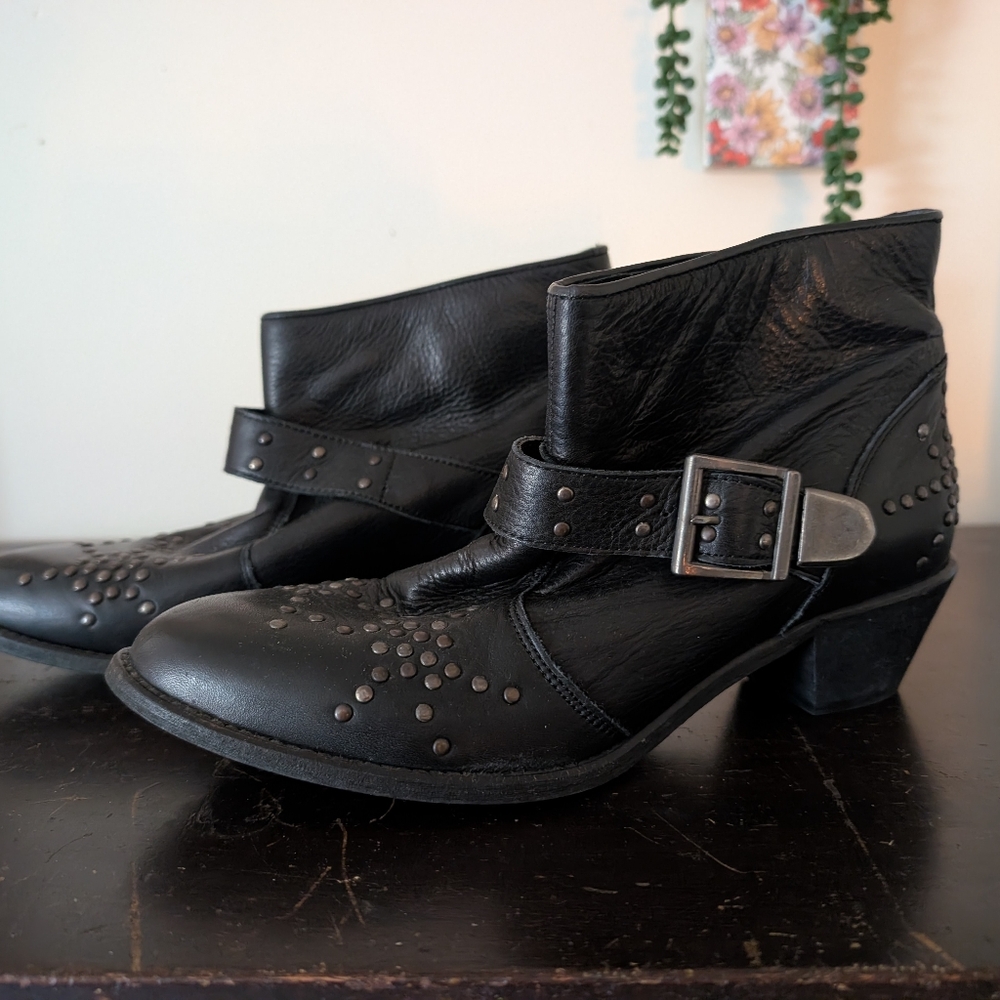 Steve Madden Black Studded Ankle Boots